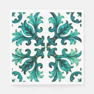 Italian style,mosaic,green napkins