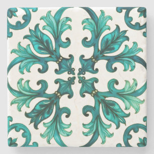Italian style,mosaic,green  stone coaster