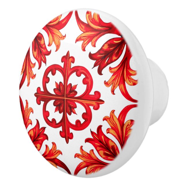 Italian style,mosaic,red ceramic knob (Right)