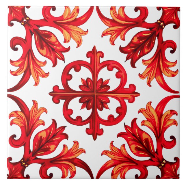 Italian style,mosaic,red ceramic tile (Front)