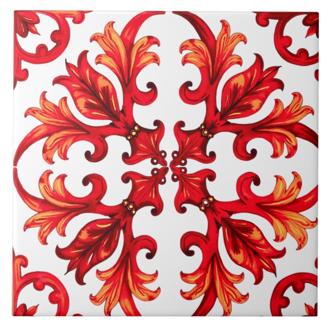 Italian style,mosaic,red ceramic tile (Front)