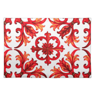 Italian style,mosaic,red cloth placemat