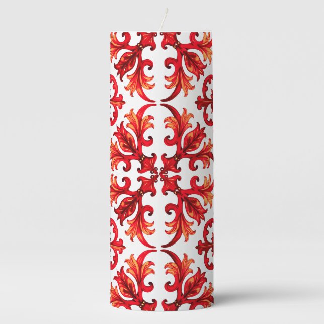 Italian style,mosaic,red pillar candle (Front)