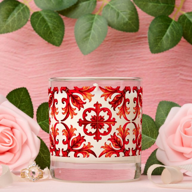 Italian style,mosaic,red scented candle (Wedding)