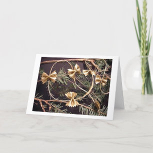 ITALIAN STYLE PASTA/GREEN DECOR FOR CHRISTMAS HOLIDAY CARD