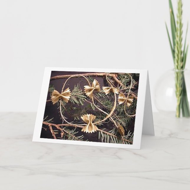 ITALIAN STYLE PASTA/GREEN DECOR FOR CHRISTMAS HOLIDAY CARD (Front)