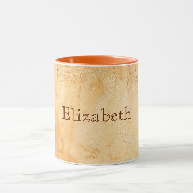 Italian style terracotta brick wall monogram mug (Center)