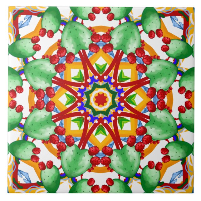Italian style,tiles,majolica All-Over Print Ceramic Tile (Front)