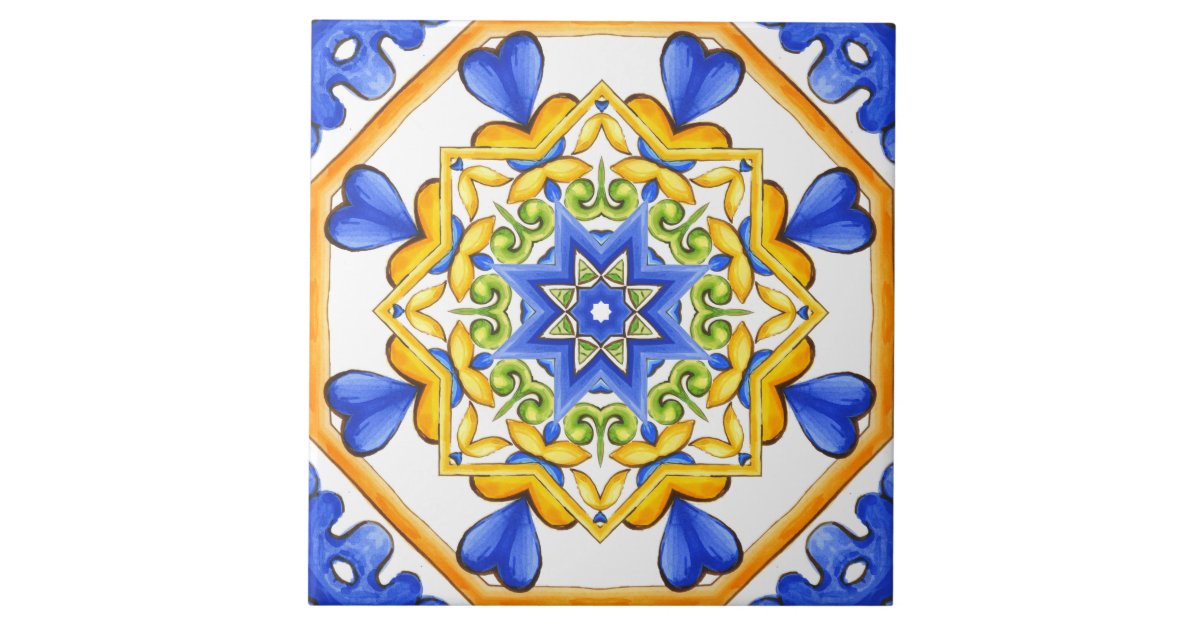 Italian style,tiles,majolica All-Over Print Ceramic Tile