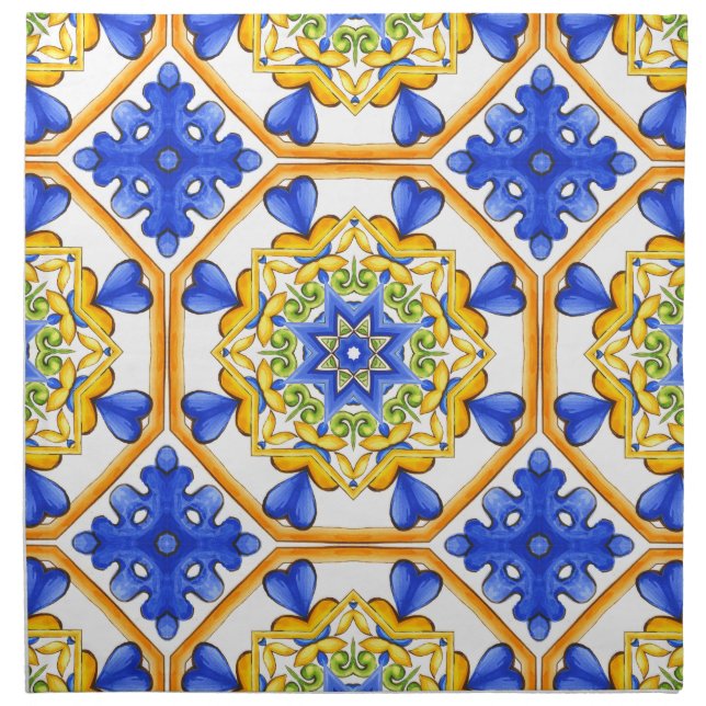 Italian style,tiles,majolica All-Over Print Cloth Napkin (Front)