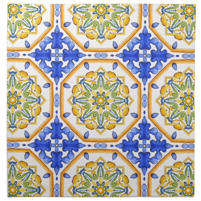 Italian style,tiles,majolica All-Over Print Cloth Napkin (Front)