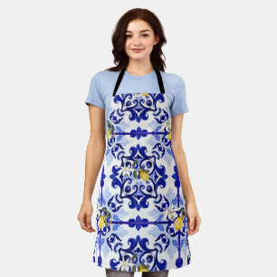 Italian style,tiles,majolica,lemon ,All-Over Print Apron