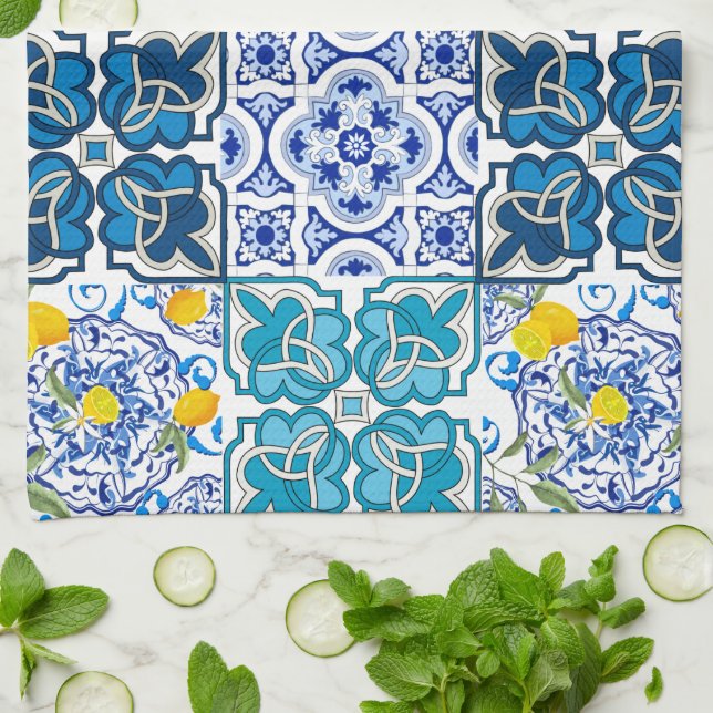 Italian style  ,vibrant   kitchen towel (Folded)