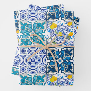 Italian style ,vibrant wrapping paper sheets