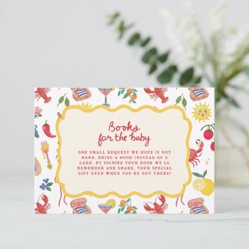 Italian Summer Books for Baby Insert Mediterranean RSVP Card