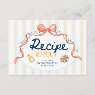 Italian summer bridal shower recipe request enclosure card