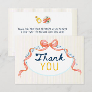 Italian summer bridal shower  thank you card