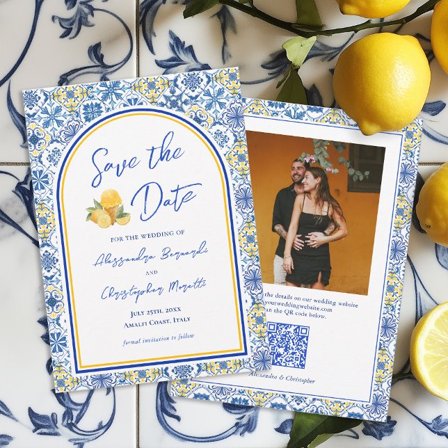 Italian Summer Destination Wedding QR Code Save The Date (Creator Uploaded)