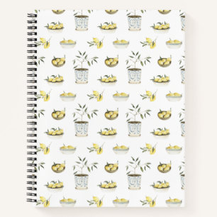 Italian summer lemons fruit bowl notebook