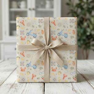 Italian Summer Mediterranean Wrapping Paper 
