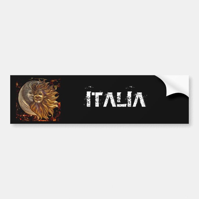 Italian Sun & Moon Carnaval Masks Bumper Sticker (Front)