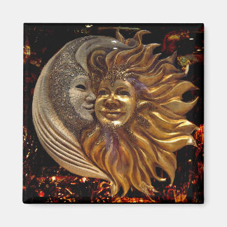 Italian Sun & Moon Carnaval Masks Magnet
