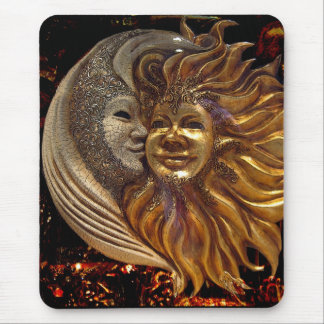 Italian Sun & Moon Carnaval Masks Mouse Pad