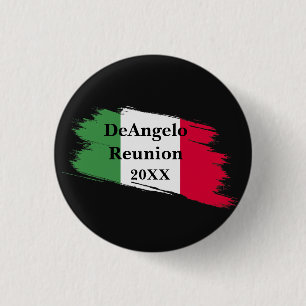 Italian Surname Name Custom Flag Colors Reunion Button