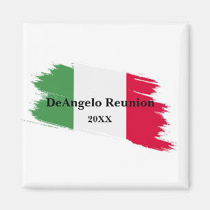 Italian Surname Name Custom Flag Colors Reunion Magnet