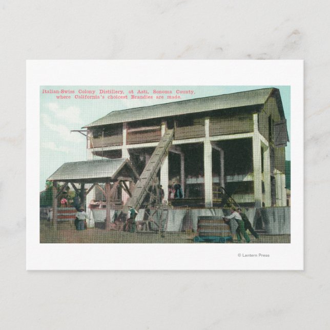 Italian-Swiss Colony Brandy Distillery Postcard (Front)