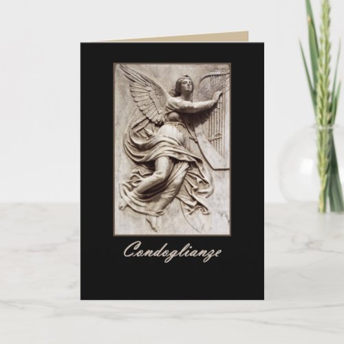 Italian Sympathy _ Condoglianze _ Angel with Harp Card