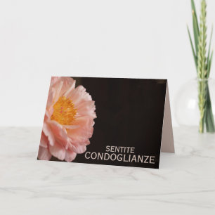Italian Sympathy Pink Peony Card