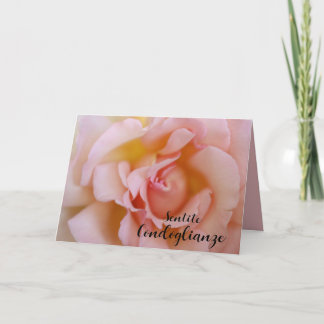 Italian Sympathy Pink Rose Card