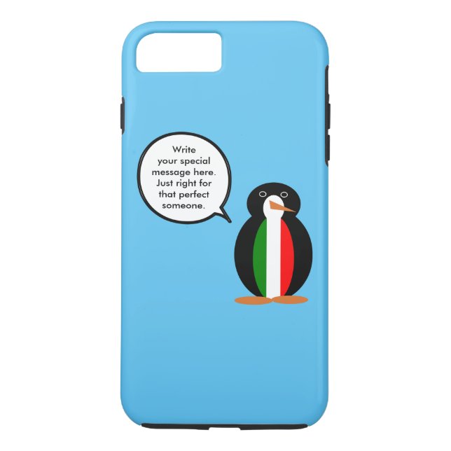 Italian Talking Ms Penguin Personalized  Case-Mate iPhone Case (Back)