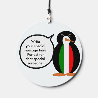 Italian Talking Ms Penguin Personalized Wind Chime