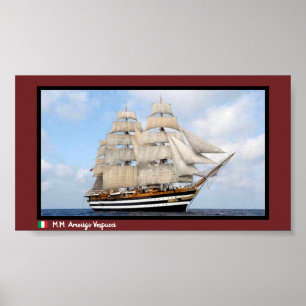 Italian Tall Ship Amerigo Vespucci Poster