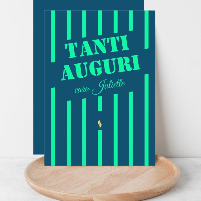 Italian tanti auguri blue birthday greeting card (Creator Uploaded)