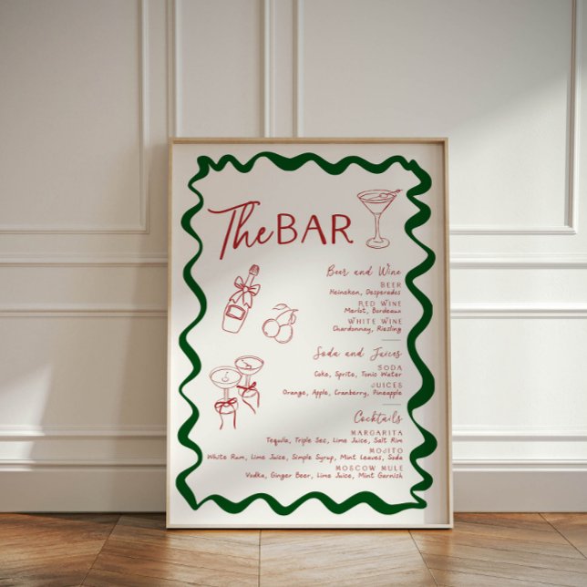 Italian Thats Amore Bridal Shower Bar Menu Cocktai Pedestal Sign (The Bar sign with italian theme)