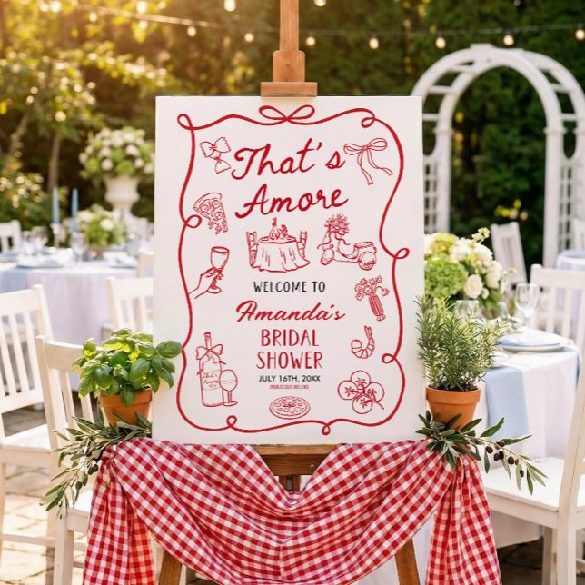 Italian That's Amore Bridal Shower Welcome Sign (Creator Uploaded)