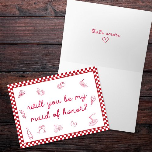 Italian Thats Amore Maid of Honor Proposal  Card