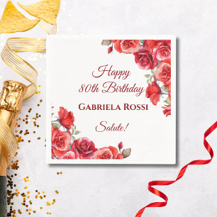 Italian Theme 80th Birthday Napkin
