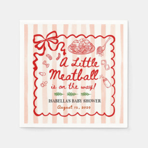 Italian Theme Baby Shower Red Bow Napkins