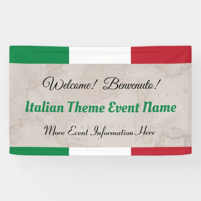  Italian Theme Event Welcome Banner (Horizontal)