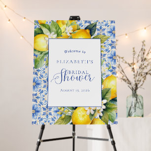 Italian Theme Limoncello Blue Yellow Bridal Shower Foam Board