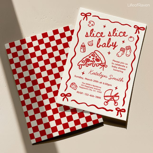 Italian Theme Pizza Baby Shower Invitation (Creator Uploaded)