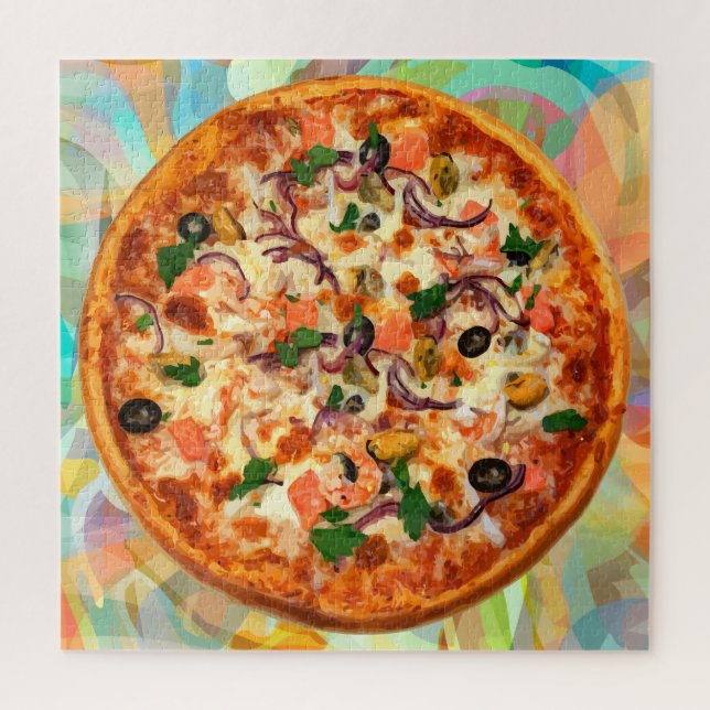 Italian Theme Pizza Pie Jigsaw Puzzle For Adults (Vertical)