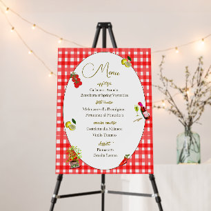 Italian Theme Red Pattern Lemon  Menu  Foam Board
