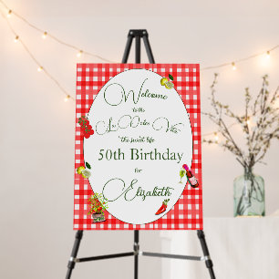 Italian Theme Red Pattern Lemon Welcome Foam Board