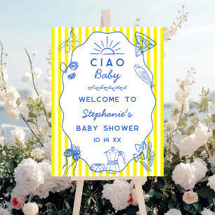 Italian Themed Baby Shower Ciao Baby Welcome Sign