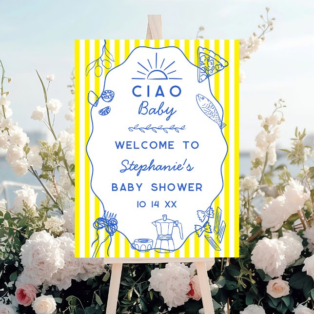 Italian Themed Baby Shower Ciao Baby Welcome Sign (Creator Uploaded)